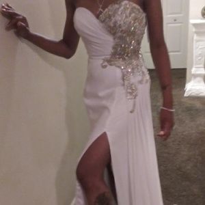 White studded homecoming dress